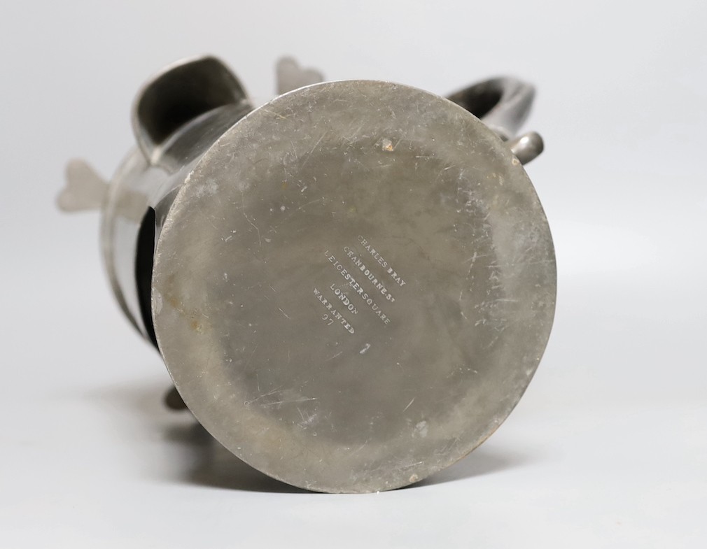 A Charles Bray pewter veilleuse, 25cm